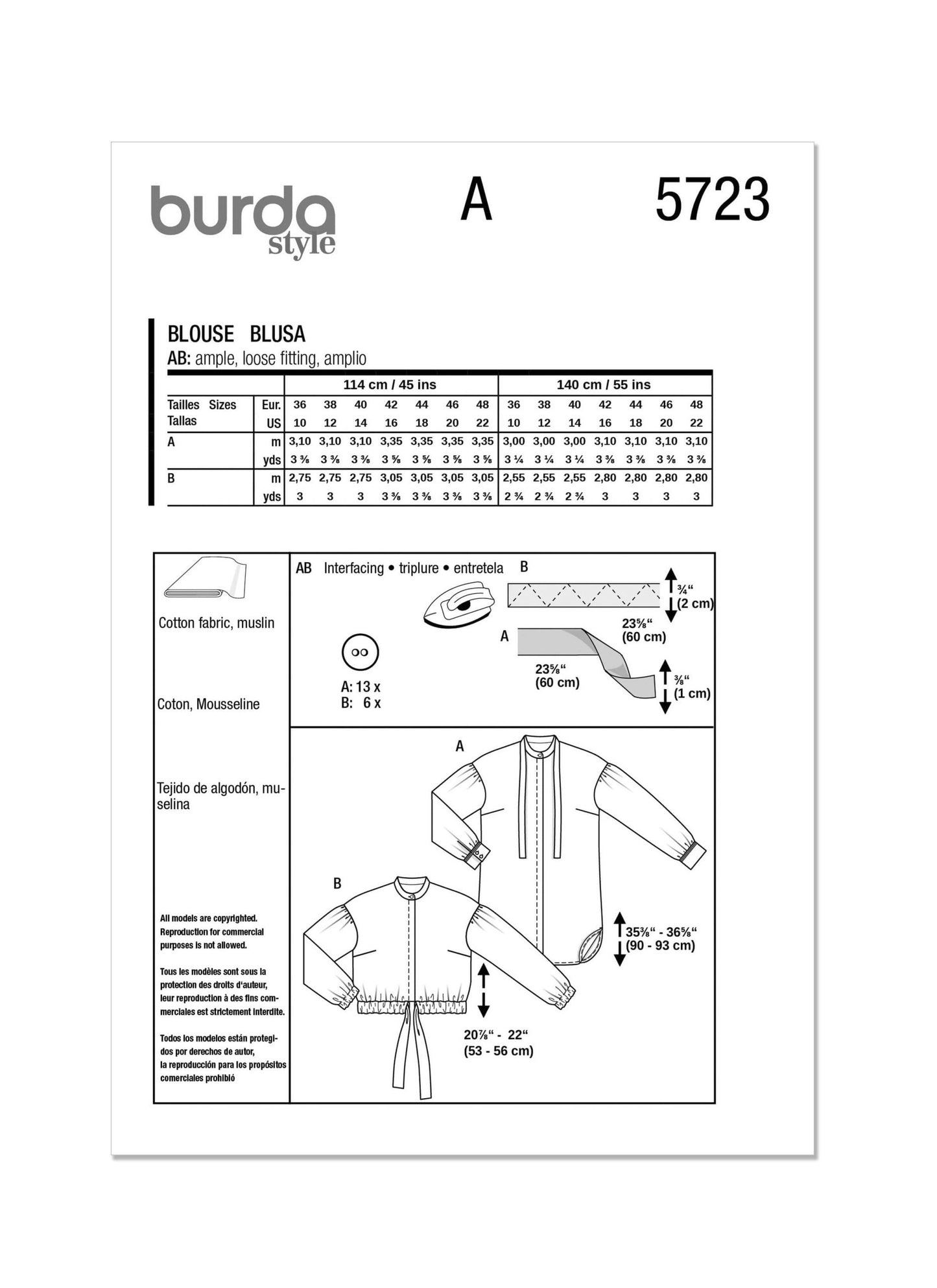 Burda Pattern 5723  Misses' Top Vest