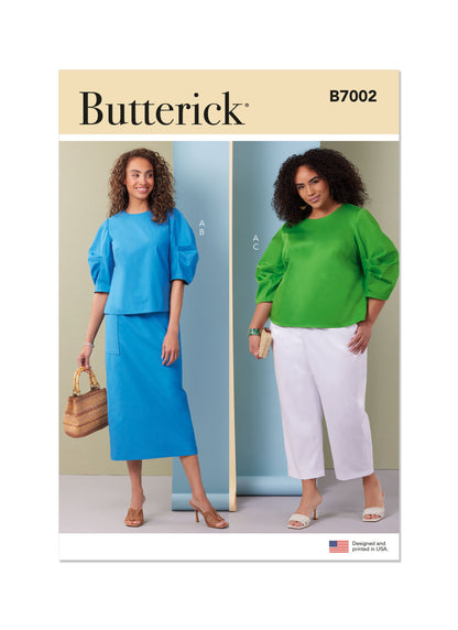 Butterick Pattern B7002 Misses’ and Women's Top, Skirt and Pants