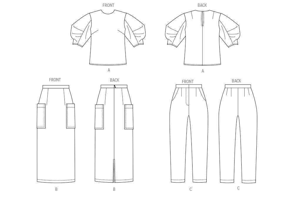 Butterick Pattern B7002 Misses’ and Women's Top, Skirt and Pants