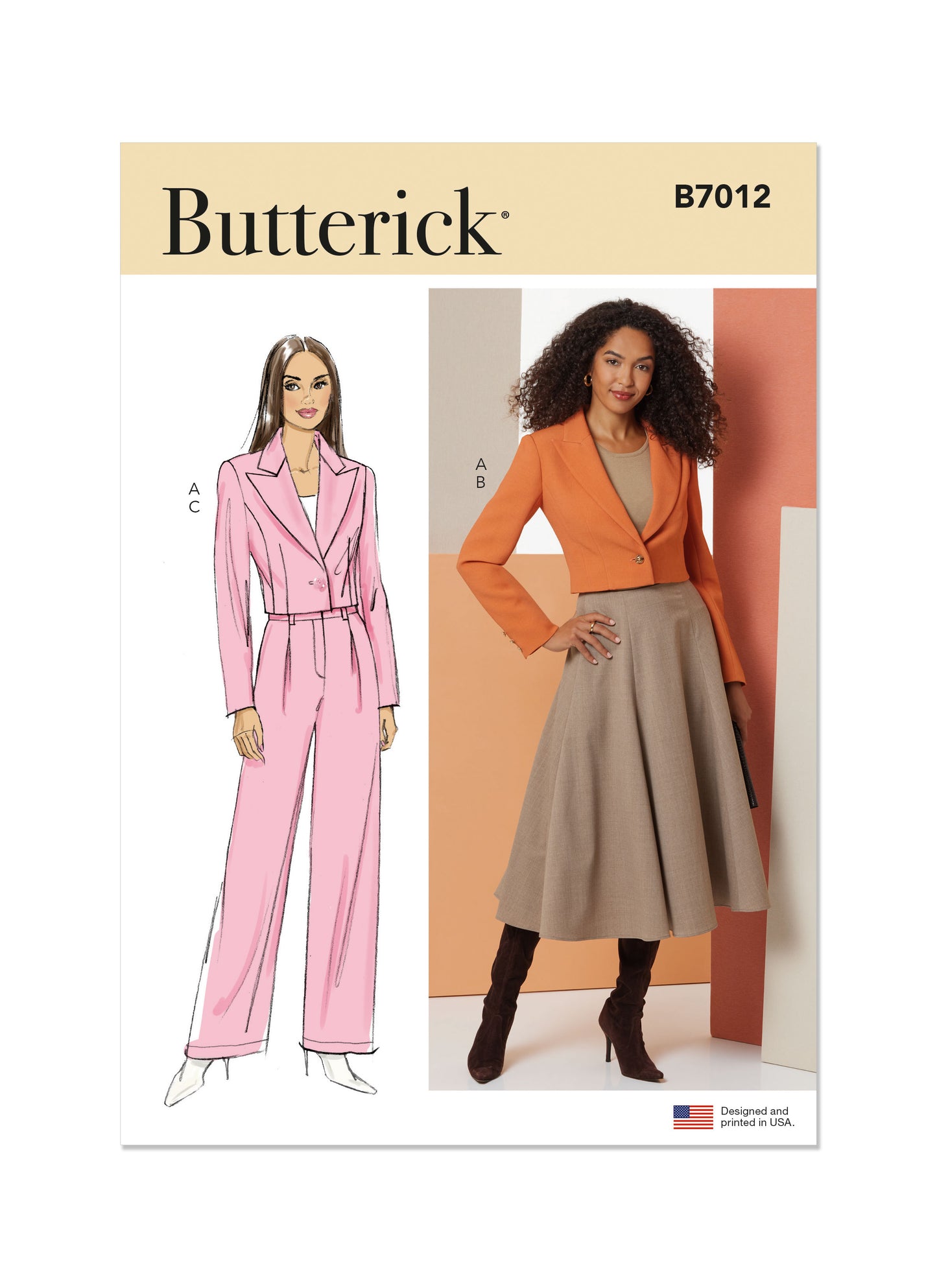 Butterick Pattern B7012 Misses' Jacket, Skirt, And Pants
