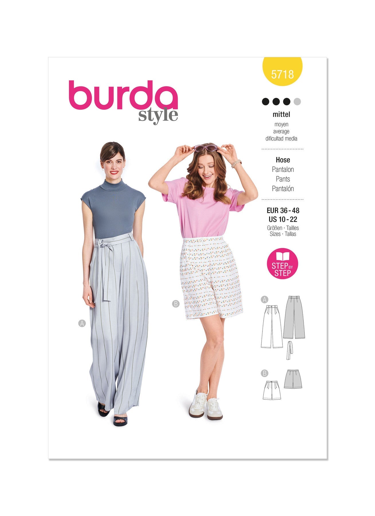 Burda Pattern 5718  Misses' Skirt Pants