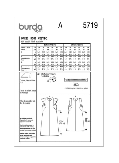 Burda Pattern 5719  Misses' Dress