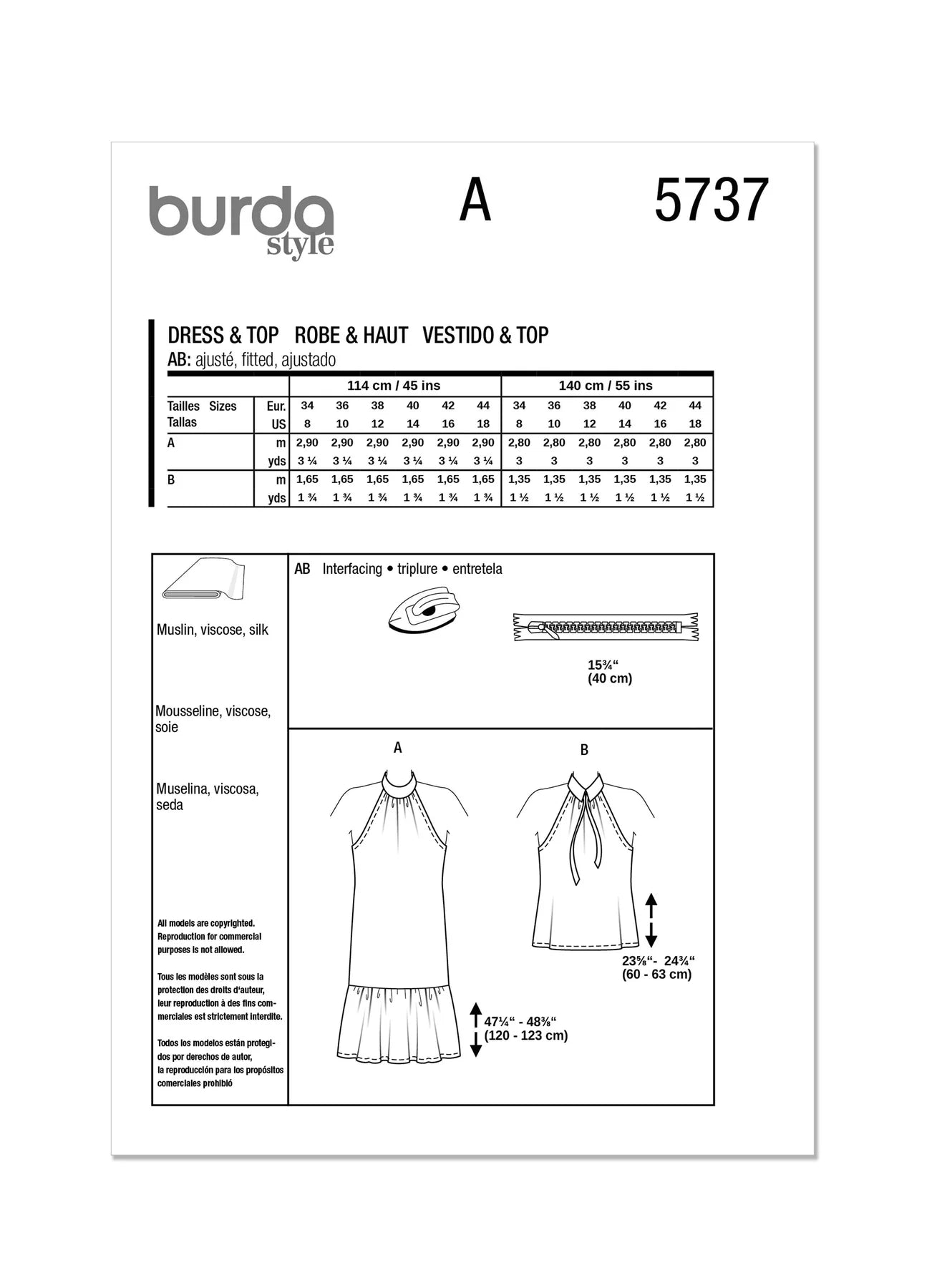 Burda Pattern 5737  Misses' Dress & T-Shirt