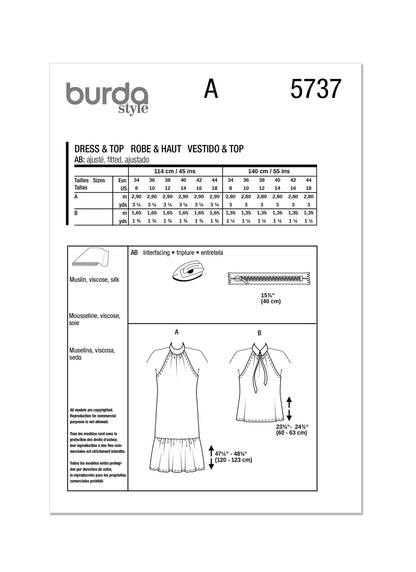 Burda Pattern 5737  Misses' Dress & T-Shirt