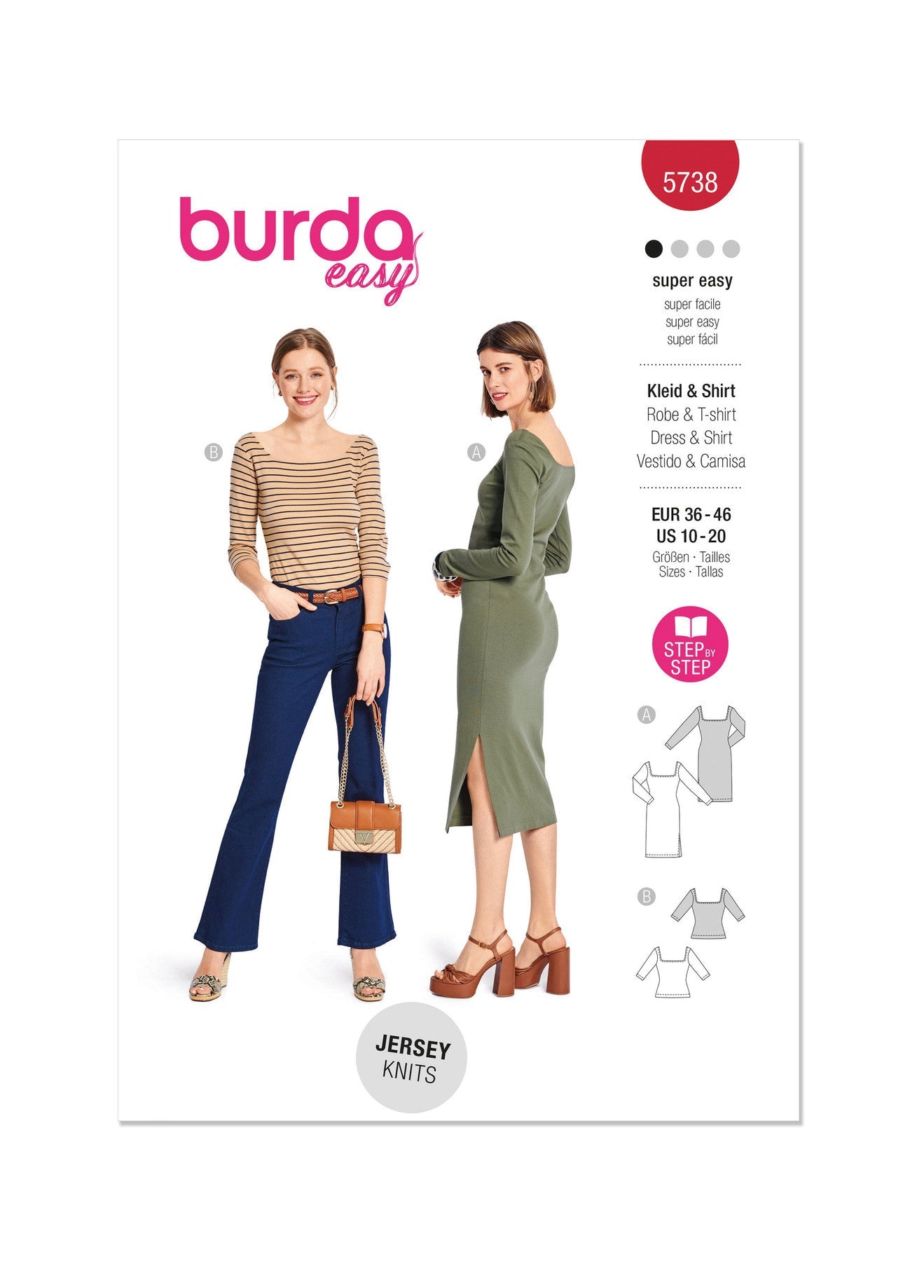 Burda Pattern 5738  Misses' Dress & T-Shirt