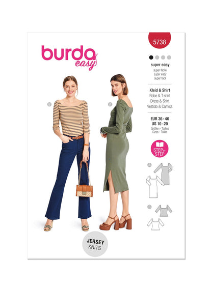 Burda Pattern 5738  Misses' Dress & T-Shirt