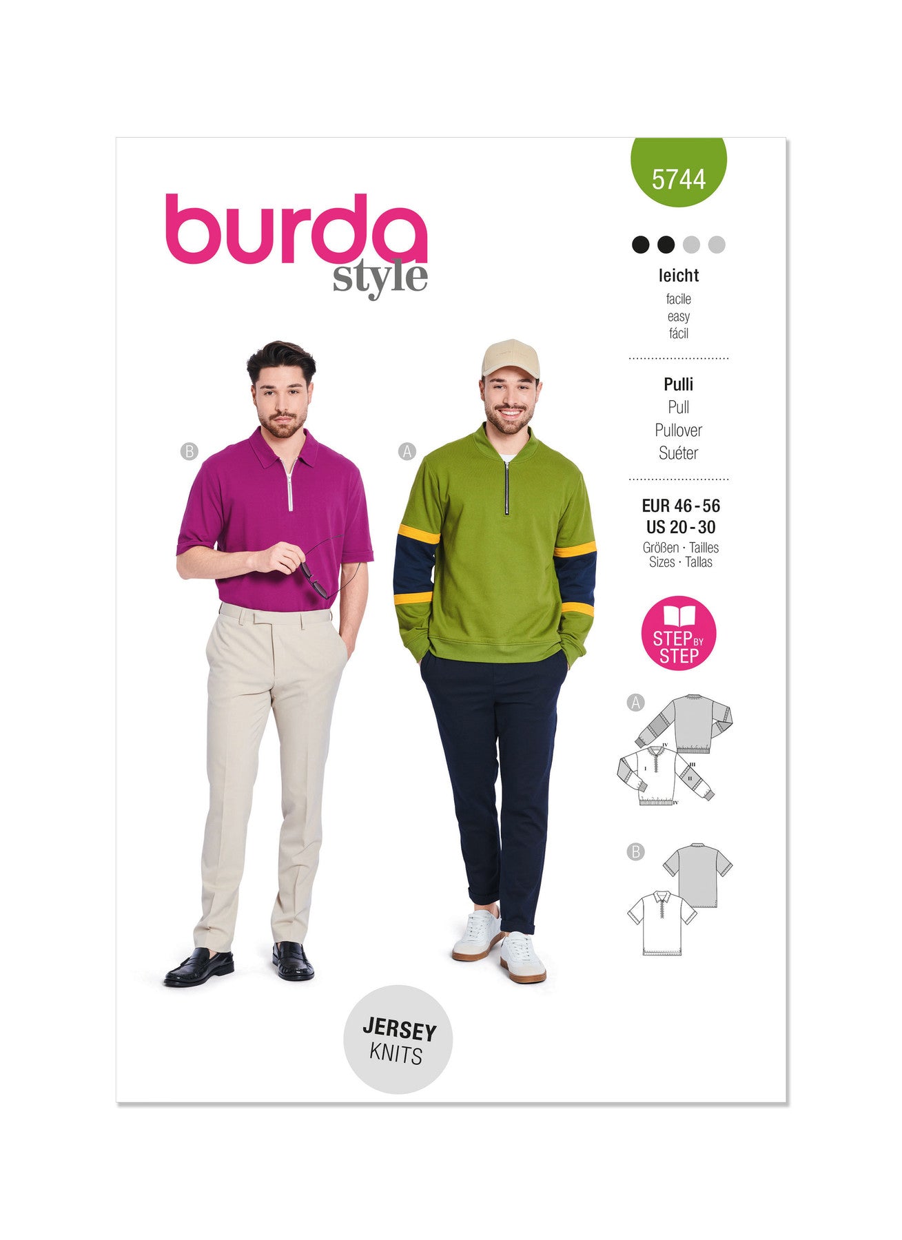 Burda Pattern 5744 Men Boy Top Vest