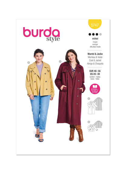 Burda Pattern 5747 Plus Size Jacket