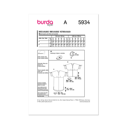Burda Pattern 5934 Plus Size Dress