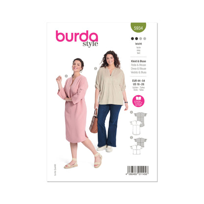 Burda Pattern 5934 Plus Size Dress