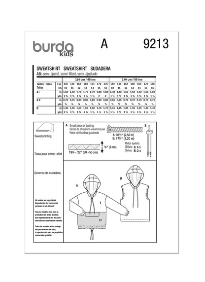 Burda Pattern 9213 Children's Sweatshirt