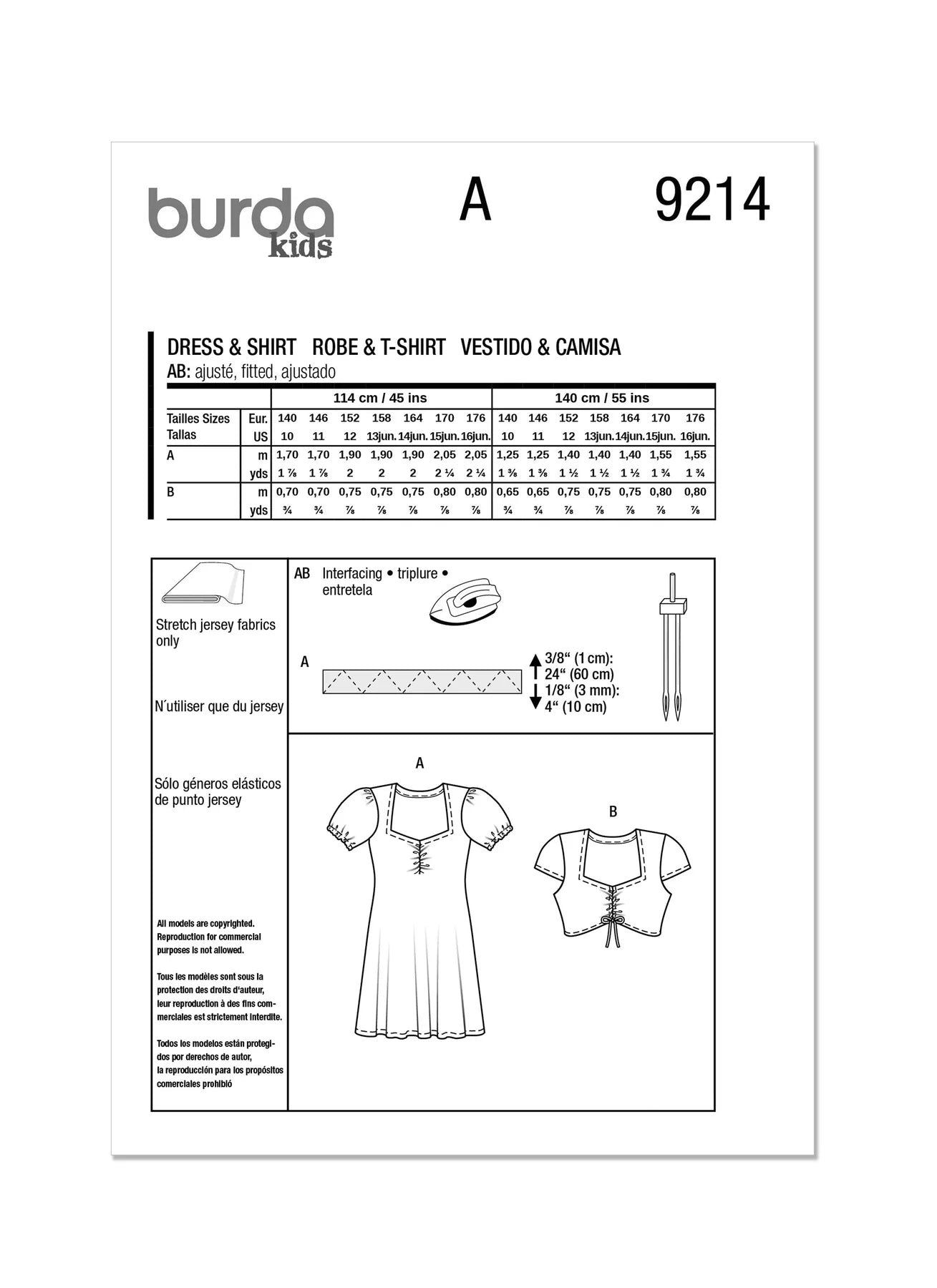 Burda Pattern 9214 Child's Dress & Shirt