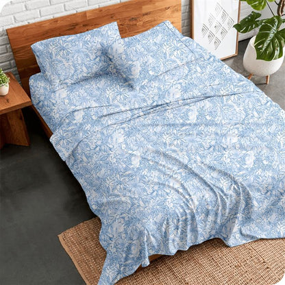 Alaria Printed Cotton Sheet Set, Single Bed- Flora
