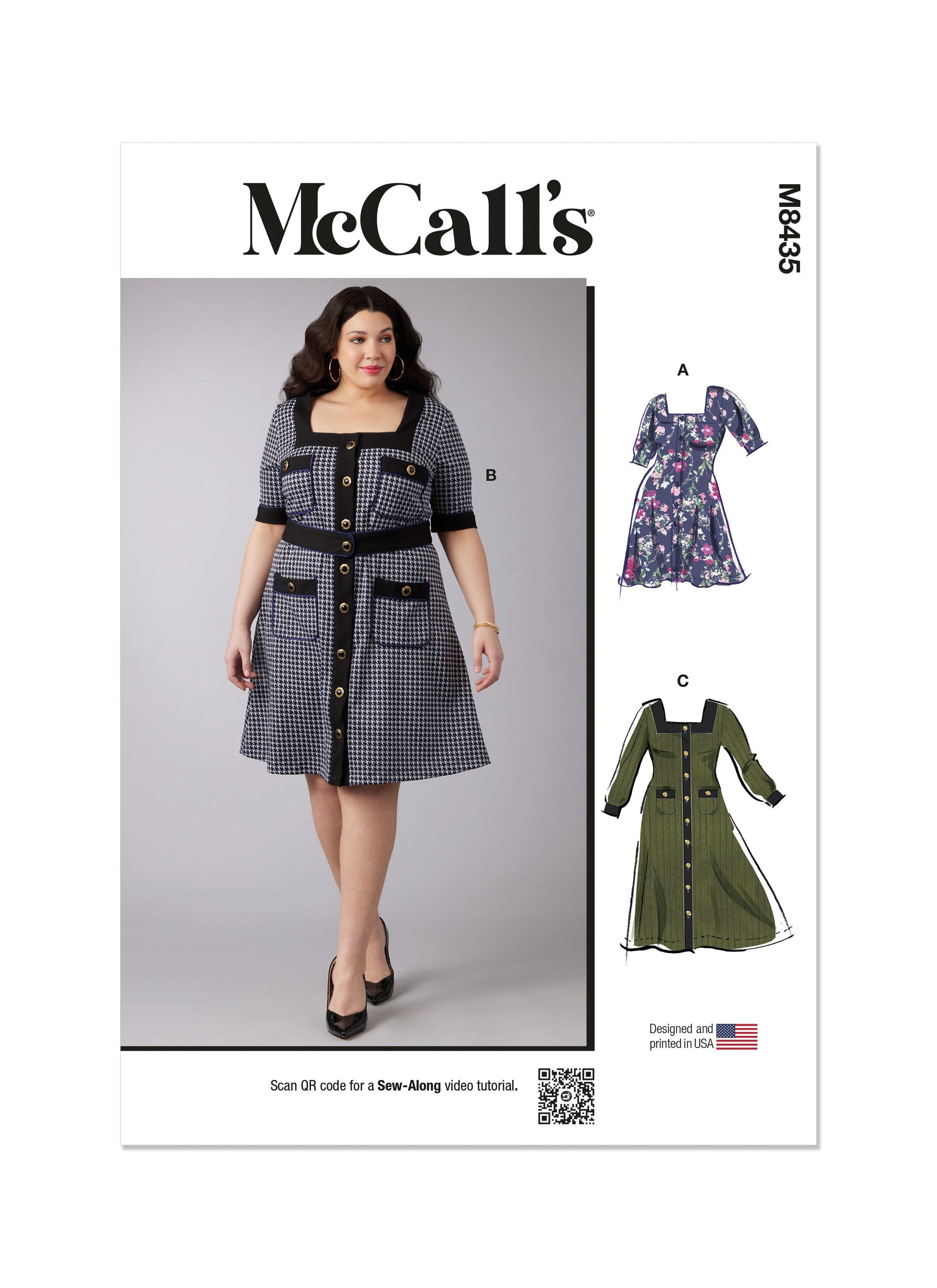 McCall's Pattern M8435 Plus Size Dress