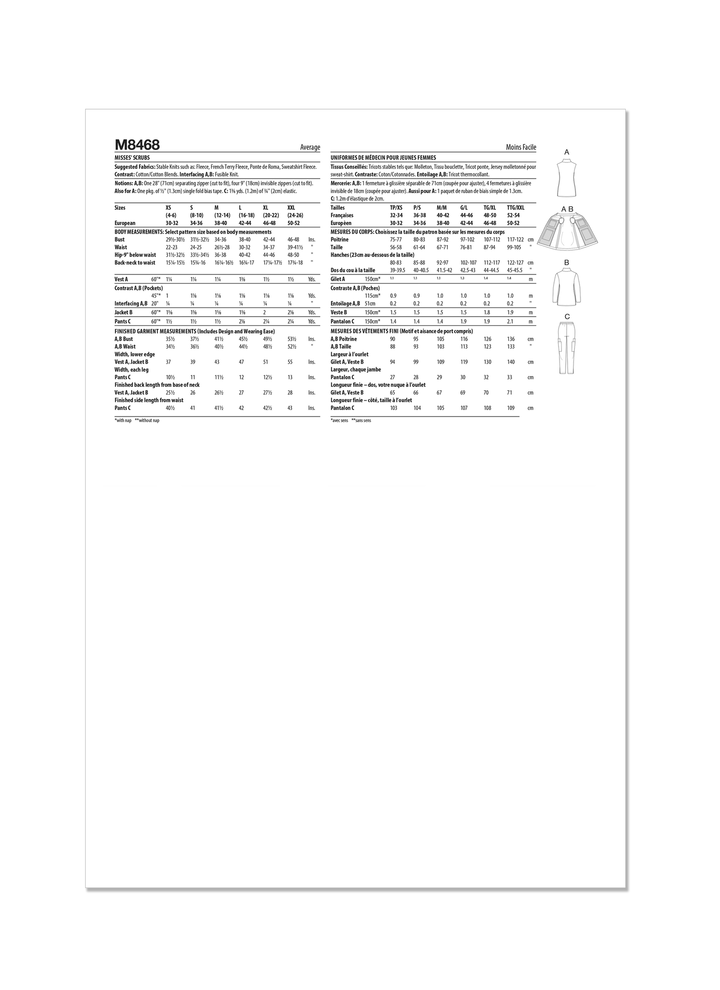 McCall's Pattern M8468 Misses' Scrub