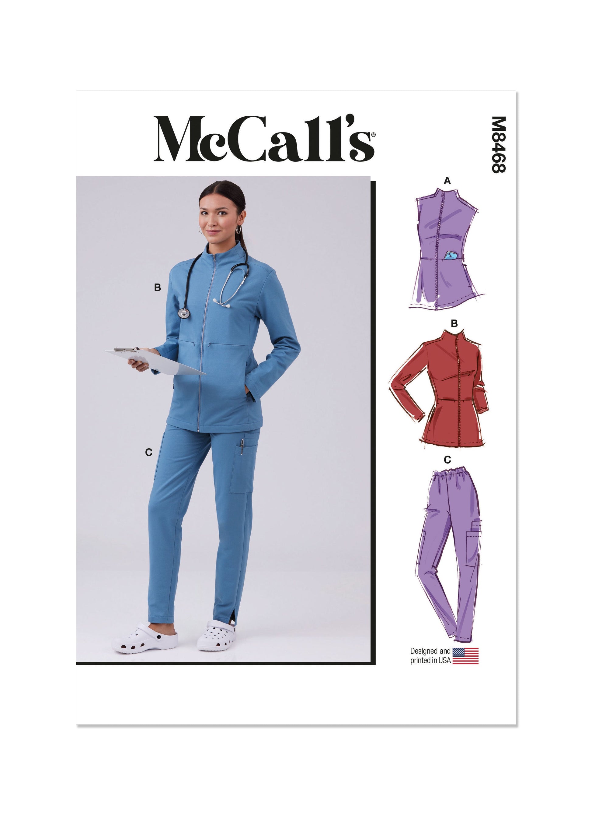 McCall's Pattern M8468 Misses' Scrub