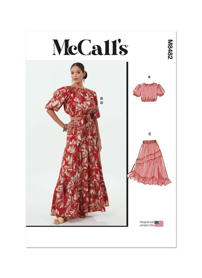 McCall's Pattern M8482 Misses' Tops and Skirts