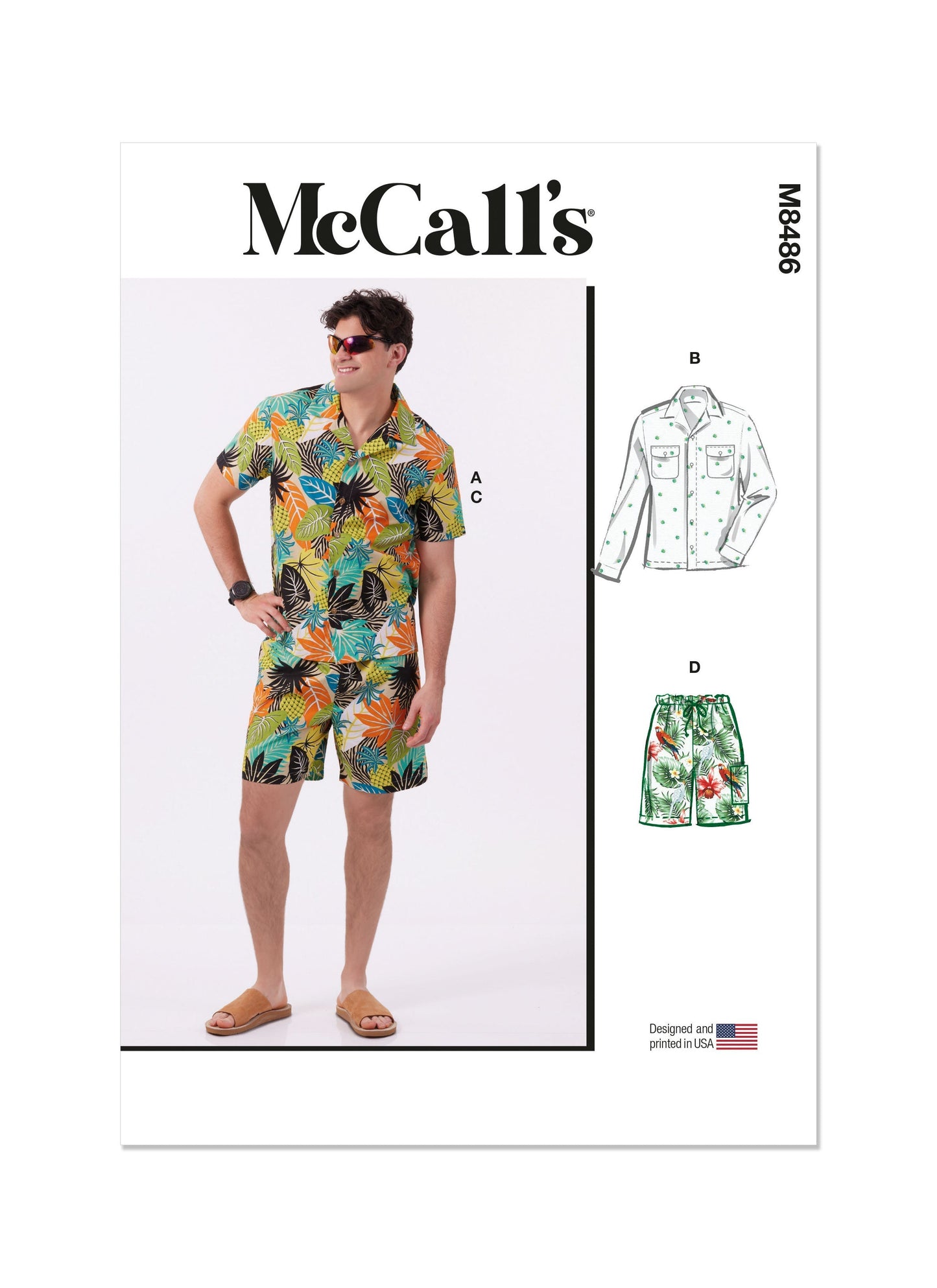 McCall's Pattern M8486 Men's Shirts and Shorts