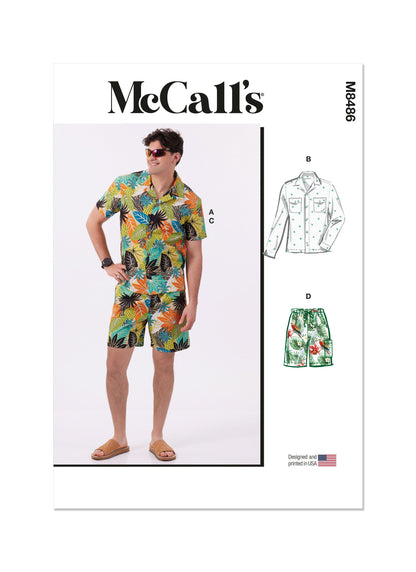 McCall's Pattern M8486 Men's Shirts and Shorts