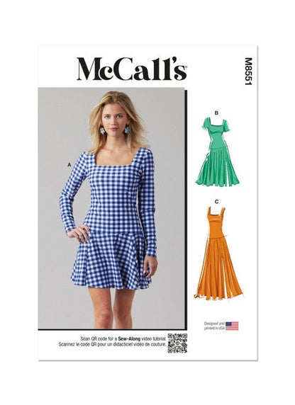 McCall's Pattern M8551 Misses' and Miss Petite Knit Dresses
