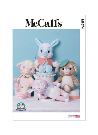 McCall's Pattern M8574 Plush Animals