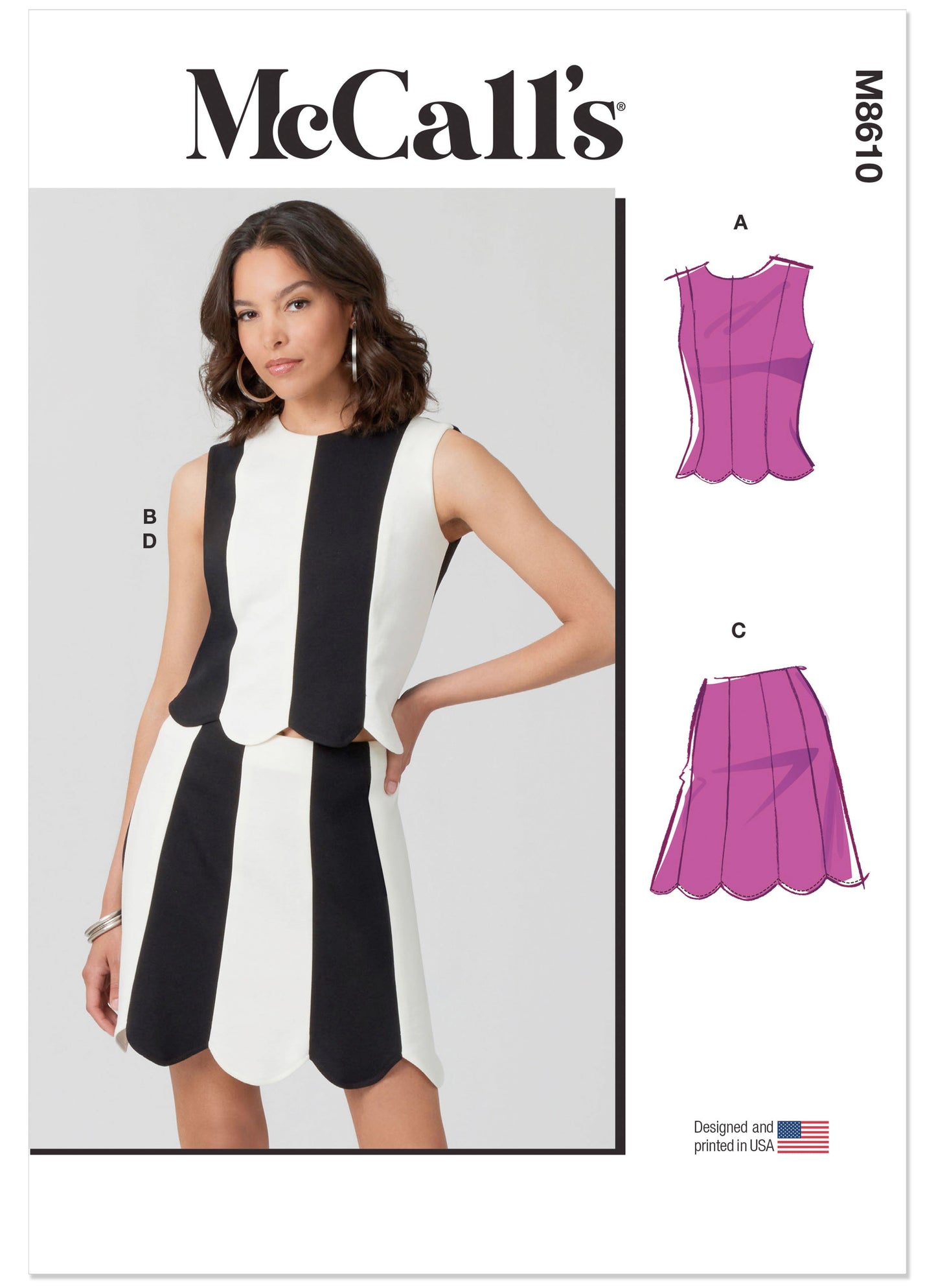 McCall's Pattern M8610 Misses' Fitted Knit Top and Skirt
