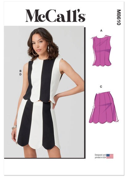 McCall's Pattern M8610 Misses' Fitted Knit Top and Skirt