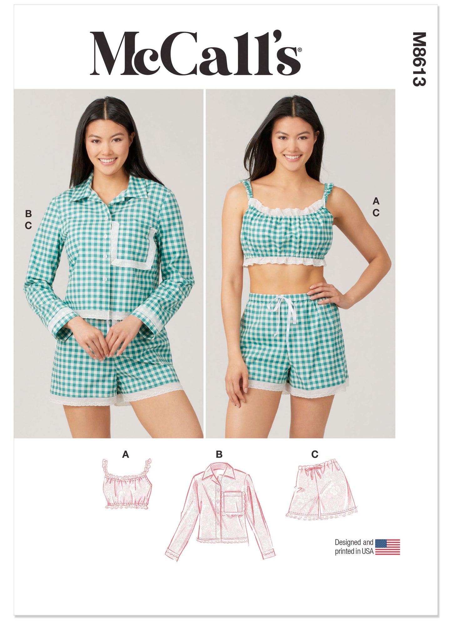 McCall's Pattern M8613 Misses' Bralette, Shirt and Shorts