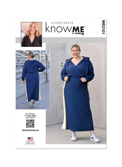 KnowMe Pattern Me2101 Misses' Knit Top and Skirt