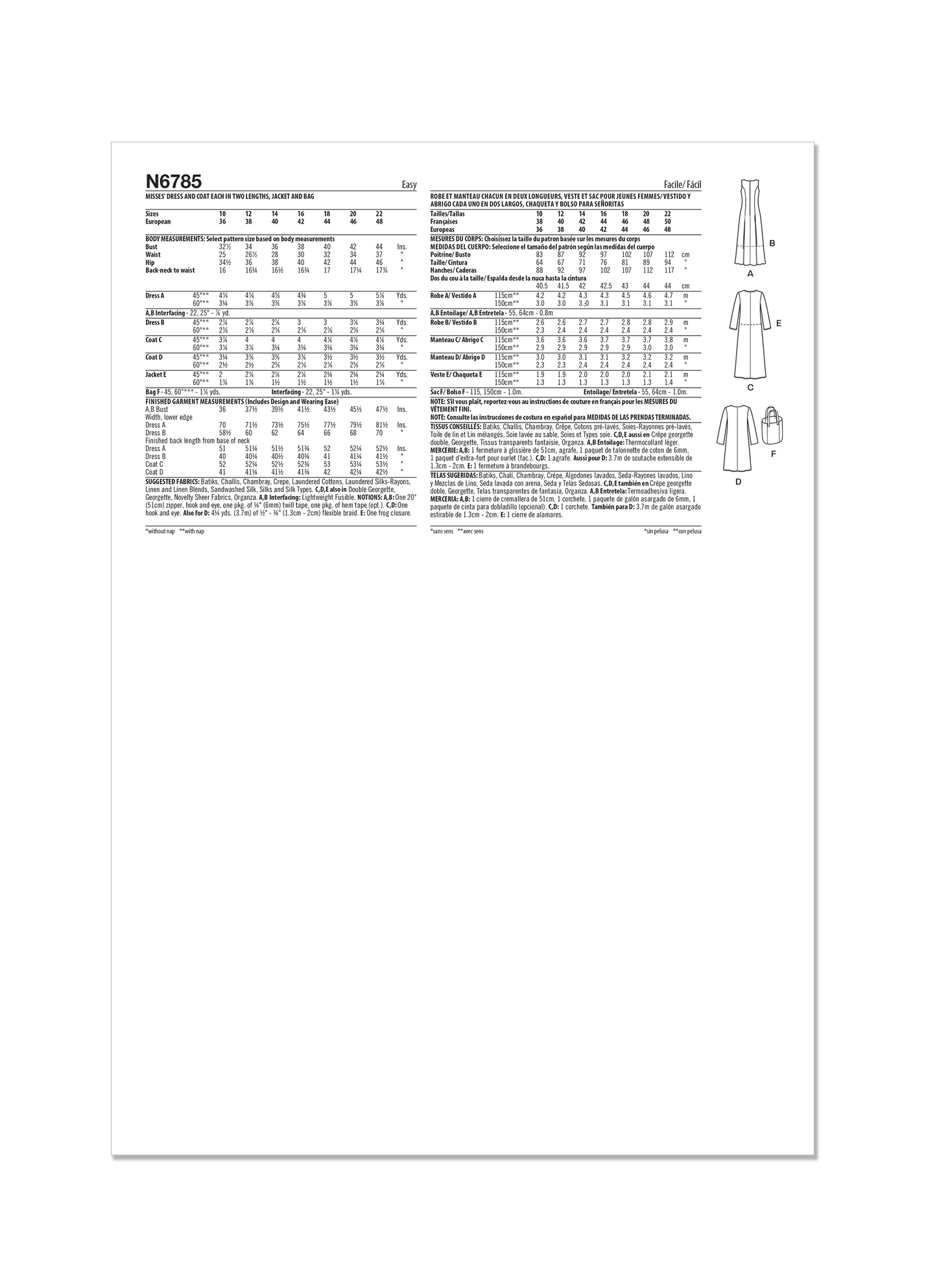 Newlook Pattern 6785 Misses' Dress