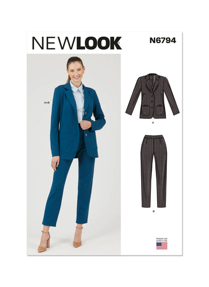 Newlook Pattern 6794 Misses' Jacket and Pants