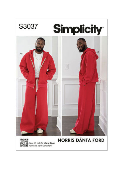 Simplicity Pattern SS3037 Men's Sweatshirt and Sweatpants
