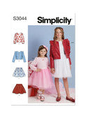 Simplicity Pattern SS3044 Children's and Girls' Skirts, Jacket and Knit Top