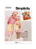 Simplicity Pattern SS3050 Children's and Misses' Apron, Mitts and Hat