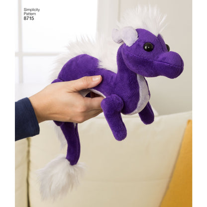 Simplicity Pattern 8715 Stuffed Dragons