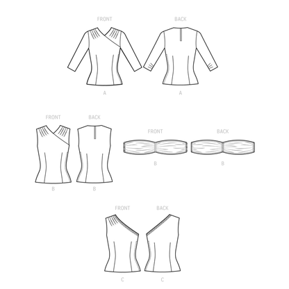 Simplicity Pattern S9634h Misses' Vintage Blouses and Cummerbund