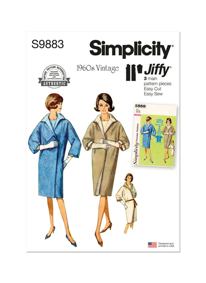 Simplicity Pattern 9883 Misses' Jacket Coat