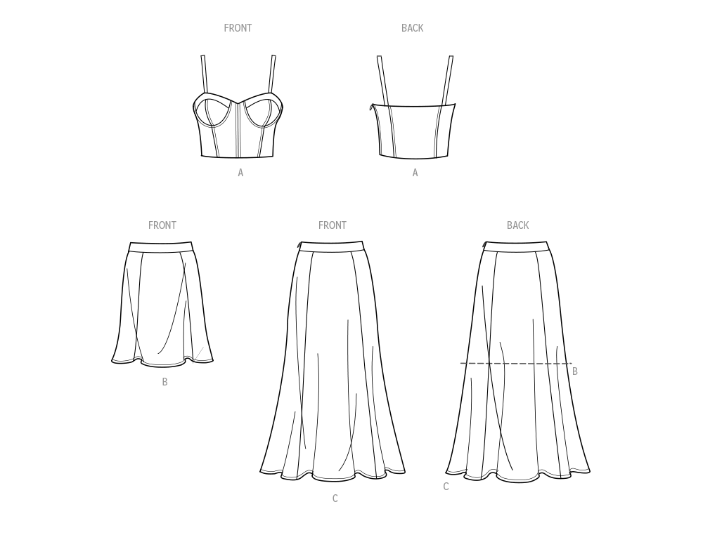 Simplicity Pattern S9894 Misses' and Women's Top and Skirt in Two Lengths