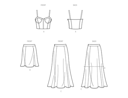 Simplicity Pattern S9894 Misses' and Women's Top and Skirt in Two Lengths