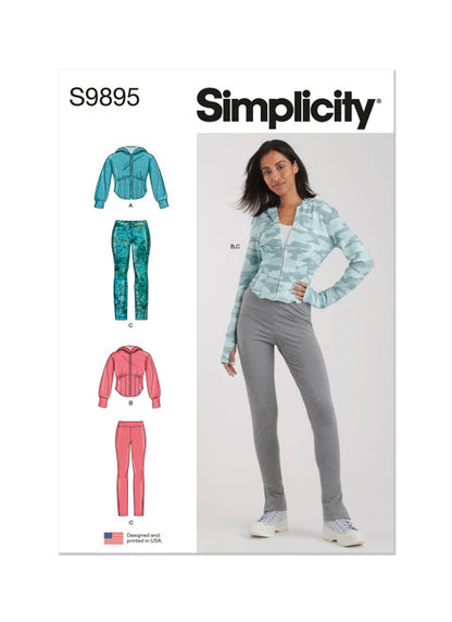 Simplicity Pattern 9895 Misses' and Women's Jacket and Knit Leggings