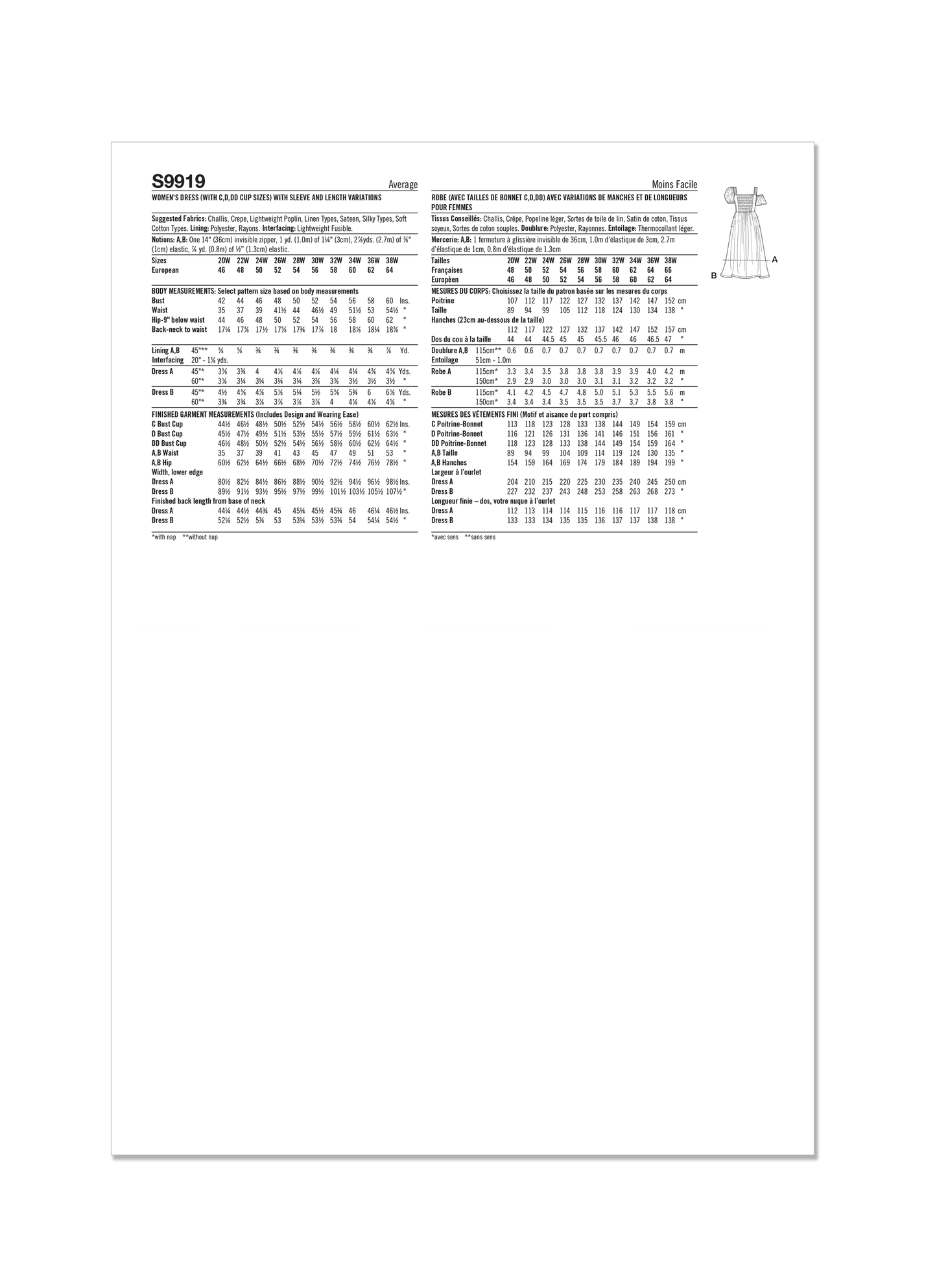 Simplicity Pattern S9919 Plus Size Dress