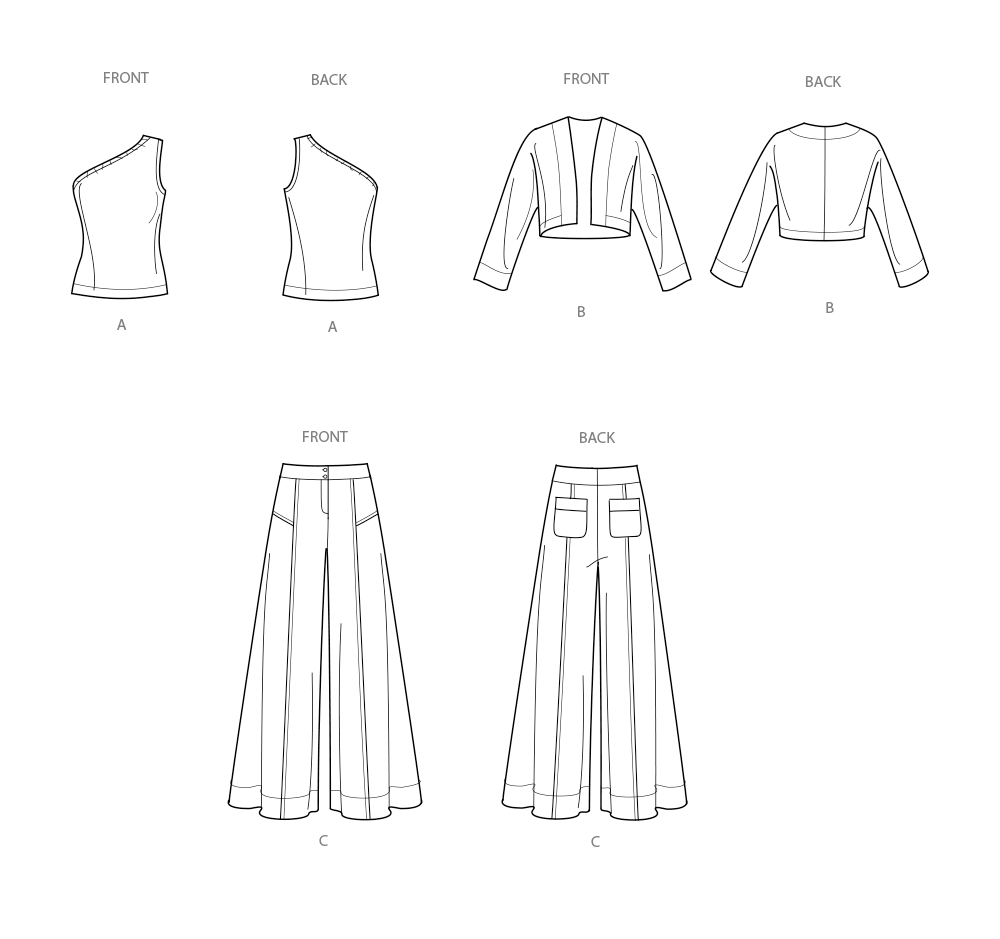 Simplicity Pattern S9925 Misses' Pants, Knit Shrug and Top