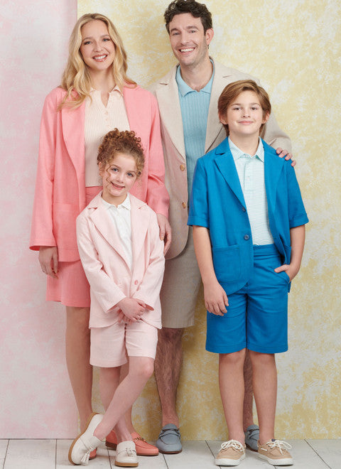 Simplicity Sewing Pattern S9930  Children's, Teens' and Adults' Blazers and Shorts