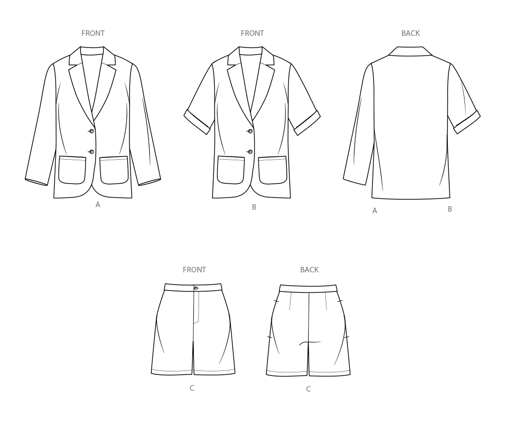 Simplicity Sewing Pattern S9930  Children's, Teens' and Adults' Blazers and Shorts