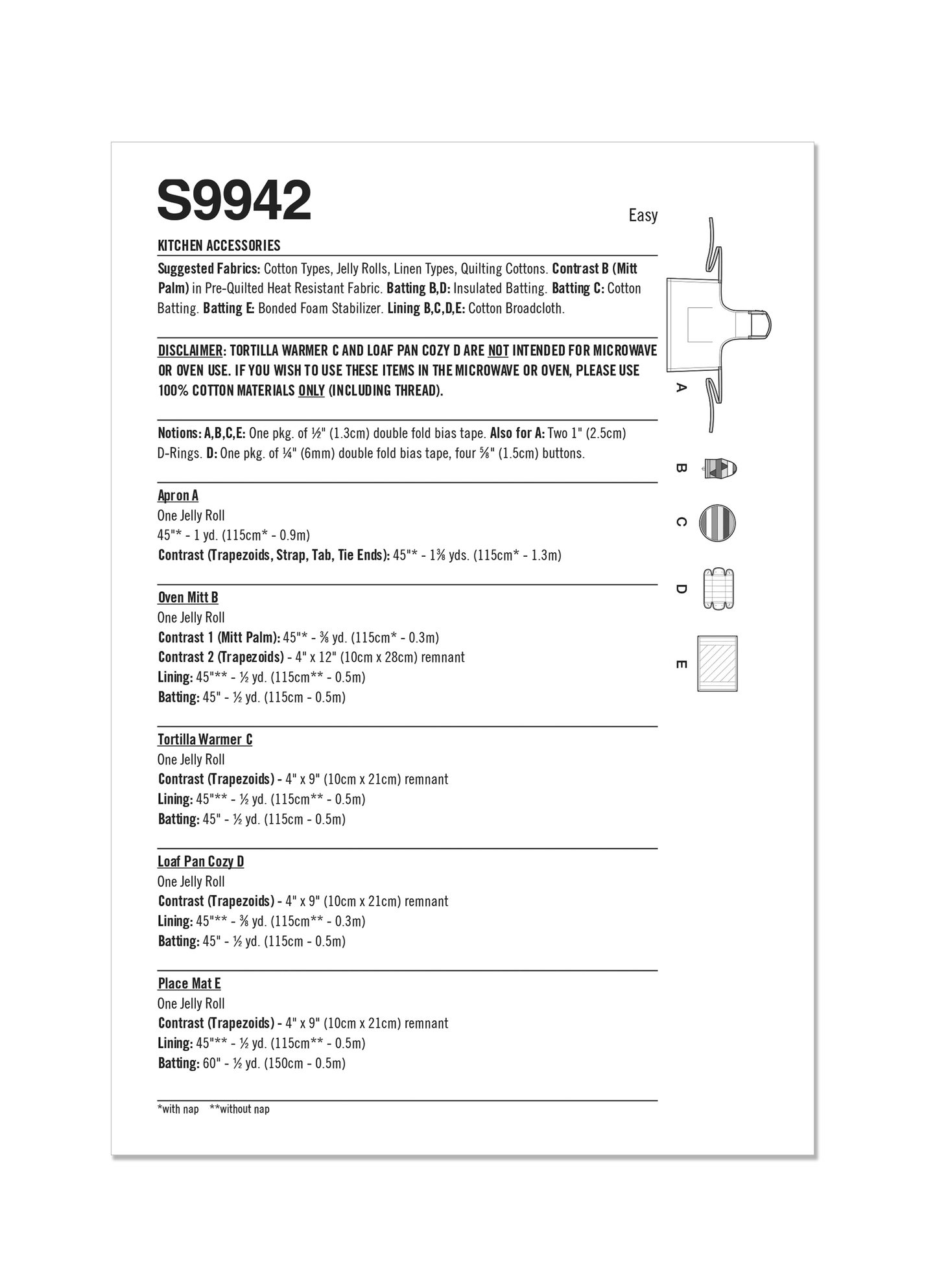 Simplicity Pattern S9942 Kitchen Homedecor