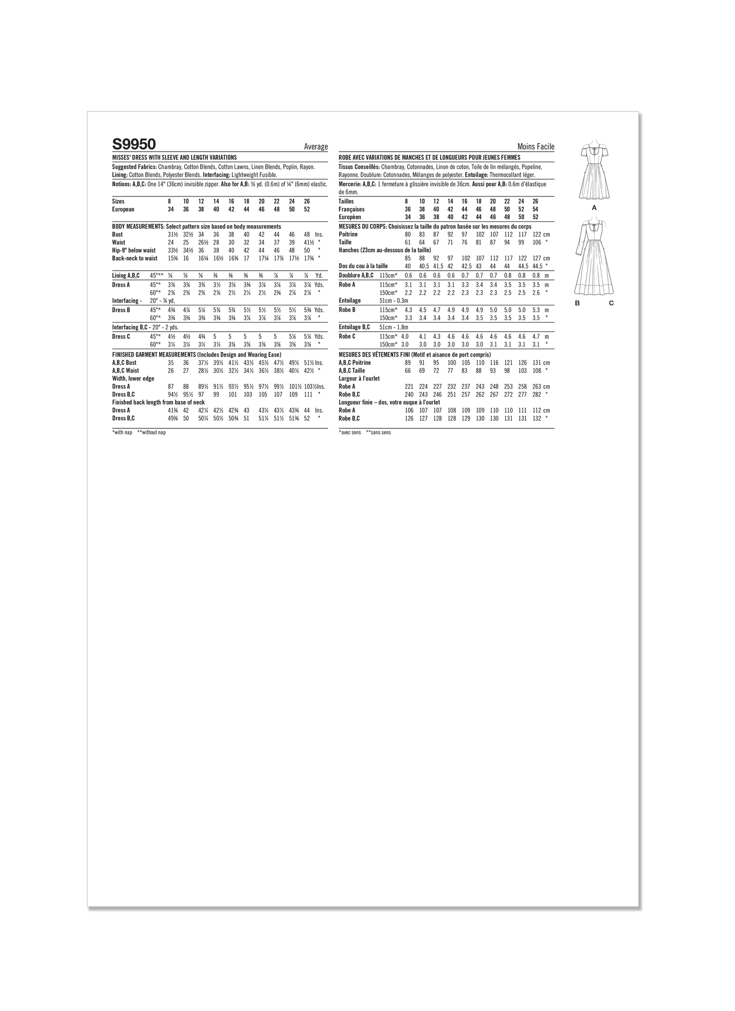 Simplicity Pattern 9950 Misses' Dress
