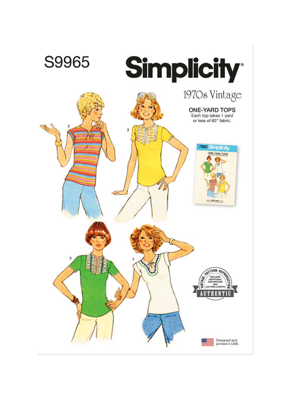 Simplicity Pattern 9965 Misses' Top Vest