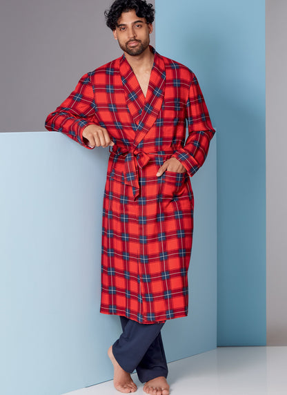 Vogue Pattern V1855 Men's Robe And Belt