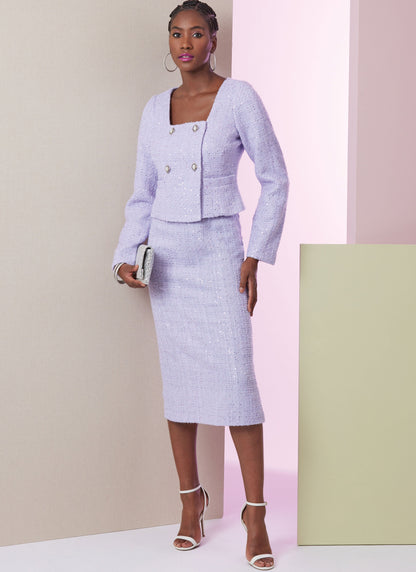 Vogue Pattern V2017 Misses' Jacket in Two Lengths, Skirt and Pants