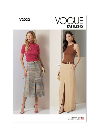 Vogue Pattern V2032 Misses' Skirt Pants